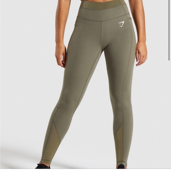 Gymshark Pants - GYMSHARK Army Green Leggings